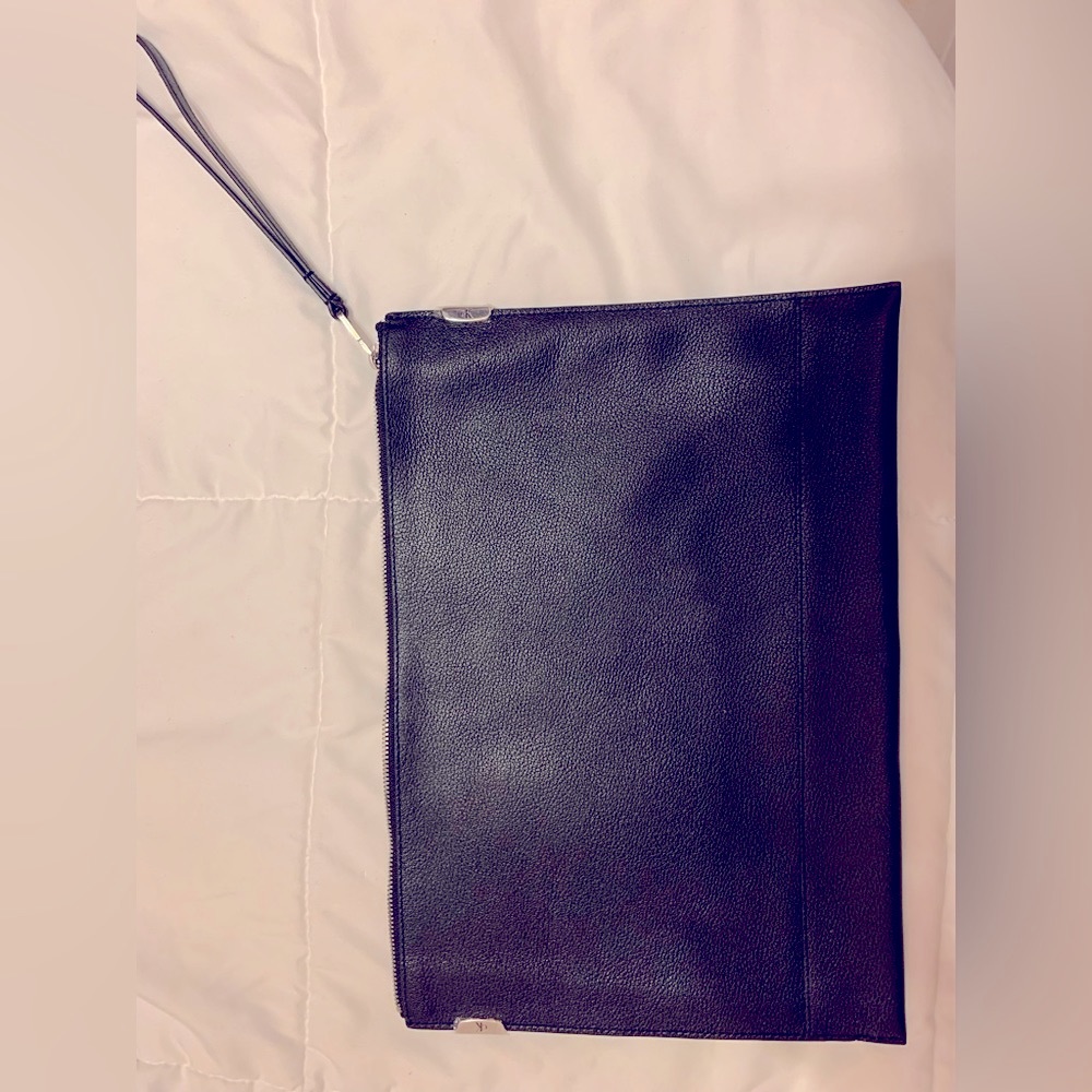 Leather mini iPad carrier / wallet credit card slots, wristlet any gender